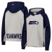 Женская Seattle Seahawks DKNY Sport Gray/College Navy Joy Cropped Raglan Pullover Hoodie