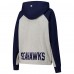 Женская Seattle Seahawks DKNY Sport Gray/College Navy Joy Cropped Raglan Pullover Hoodie