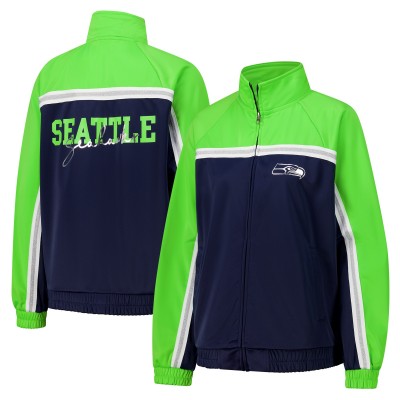 Женская Seattle Seahawks G-III 4Her by Carl Banks College Navy Post Game Full-Zip Track Jacket