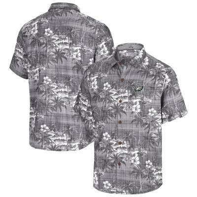 Рубашка с коротким рукавом Philadelphia Eagles Tommy Bahama Coconut Point Isla Palmetta Camp - Black