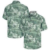 New York Jets Tommy Bahama Green Coconut Point Isla Palmetta Camp Button-Up Shirt