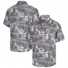 Pittsburgh Steelers Tommy Bahama Black Coconut Point Isla Palmetta Camp Button-Up Shirt