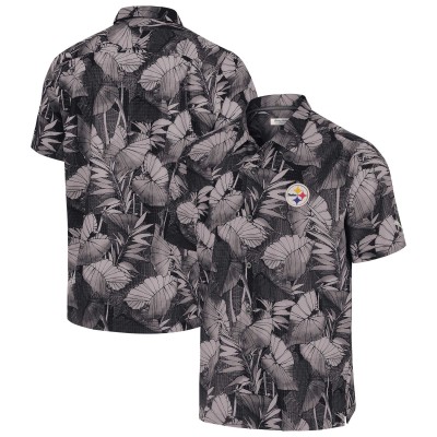 Рубашка с коротким рукавом Pittsburgh Steelers Tommy Bahama Bahama Coast Nuevo Fronds Camp - Black