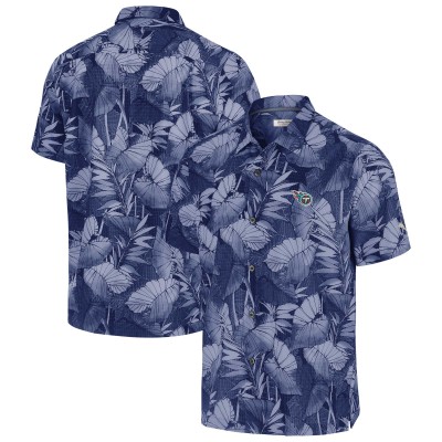 Рубашка с коротким рукавом Tennessee Titans Tommy Bahama Bahama Coast Nuevo Fronds Camp - Navy