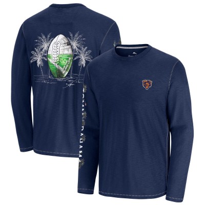 Футболка с длинным рукавом Chicago Bears Tommy Bahama Navy Oasis Endzone Lux