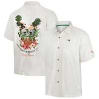 New England Patriots Tommy Bahama White Coconut Matchup Camp Button-Up Shirt