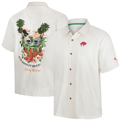 Рубашка Buffalo Bills Tommy Bahama White Coconut Matchup Camp Throwback
