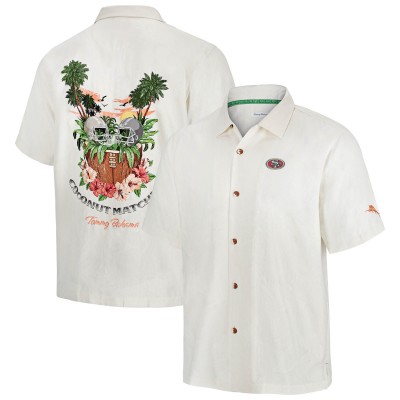 Рубашка с коротким рукавом San Francisco 49ers Tommy Bahama Coconut Matchup Camp Throwback - White