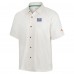 New York Giants Tommy Bahama White Coconut Matchup Camp Throwback Button-Up Shirt