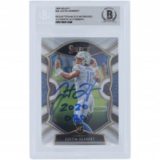 Justin Herbert Los Angeles Chargers Autographed 2020 Panini Select #44 Beckett Fanatics Witnessed Authenticated Rookie Card with 2020 OROY Inscription