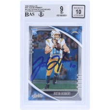 Justin Herbert Los Angeles Chargers Autographed 2020 Panini Absolute #167 Beckett Fanatics Witnessed Authenticated 9/10 Rookie Card