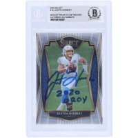 Justin Herbert Los Angeles Chargers Autographed 2020 Panini Select #144 Beckett Fanatics Witnessed Authenticated Rookie Card with 2020 OROY Inscription