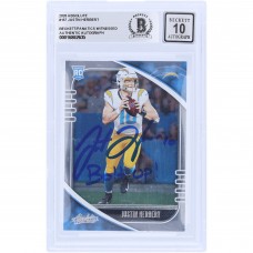 Justin Herbert Los Angeles Chargers Autographed 2020 Panini Absolute #167 Beckett Fanatics Witnessed Authenticated 10 Rookie Card with Bolt Up! Inscription