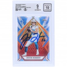 Justin Herbert Los Angeles Chargers Autographed 2020 Panini Phoenix Fire Burst #103 Beckett Fanatics Witnessed Authenticated 9/10 Rookie Card