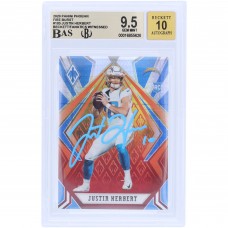 Justin Herbert Los Angeles Chargers Autographed 2020 Panini Phoenix Fire Burst Light Blue Ink #103 Beckett Fanatics Witnessed Authenticated 9.5/10 Rookie Card Justin Herbert Los Angeles Chargers Autographed 2020 Panini Phoenix Fire Burst Light Blue Ink #103 Beckett Fanatics Witnessed Authenticated 9.5/10 Rookie Card