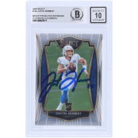 Justin Herbert Los Angeles Chargers Autographed 2020 Panini Select #144 Beckett Fanatics Witnessed Authenticated 10 Rookie Card