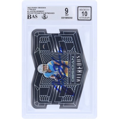 Justin Herbert Los Angeles Chargers Autographed 2022 Panini Obsidian Vitreous #VTS-JHE #78/99 Beckett Fanatics Witnessed Authenticated 9/10 Card