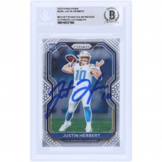 Justin Herbert Los Angeles Chargers Autographed 2020 Panini Prizm #325 Beckett Fanatics Witnessed Authenticated Rookie Card
