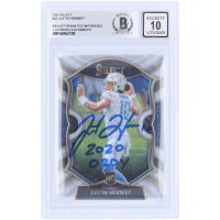 Justin Herbert Los Angeles Chargers Autographed 2020 Panini Select #44 Beckett Fanatics Witnessed Authenticated 10 Rookie Card with 2020 OROY Inscription