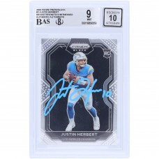 Justin Herbert Los Angeles Chargers Autographed 2020 Panini Prizm Black Light Blue Ink #PB-3 Beckett Fanatics Witnessed Authenticated 9/10 Rookie Card