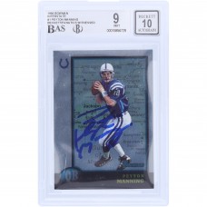 Peyton Manning Indianapolis Colts Autographed 1998 Bowman Interstate #1 Beckett Fanatics Witnessed Authenticated 9/10 Rookie Card