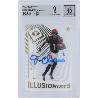 JaMarr Chase Cincinnati Bengals Autographed 2021 Panini Illusions Illusionists #Ill-16 Beckett Fanatics Witnessed Authenticated 9/10 Rookie Card