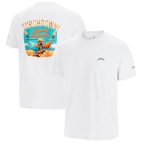 Los Angeles Chargers Tommy Bahama White Sport Torchdown Graphic T-Shirt