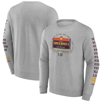 Кофта Fanatics Super Bowl LIX Marble Wordmark Fleece Crew - Heather Gray