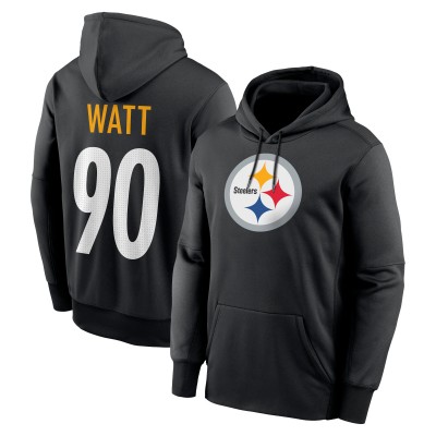 Pittsburgh Steelers T.J. Watt Nike Black Player Name & Number Therma Hoodie
