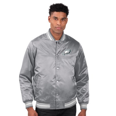Куртка на кнопках Philadelphia Eagles Starter Team Logo Satin Varsity - Gray