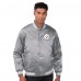Pittsburgh Steelers Starter Gray Printed Team Logo Satin Varsity Full-Snap Jacket