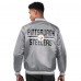 Pittsburgh Steelers Starter Gray Printed Team Logo Satin Varsity Full-Snap Jacket