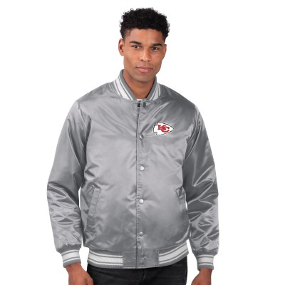 Куртка на кнопках Kansas City Chiefs Starter Team Logo Satin Varsity - Gray