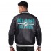 Miami Dolphins Starter Black Printed Team Logo Satin Varsity Full-Snap Jacket