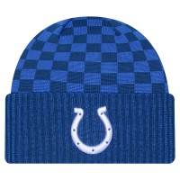Indianapolis Colts New Era Royal Checkered Cuffed Knit Hat