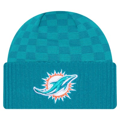 Шапка Miami Dolphins New Era Aqua Checkered Cuffed Knit