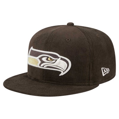 Бейсболка Seattle Seahawks New Era Brown Choco Cord 59FIFTY