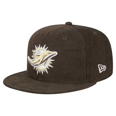 Бейсболка Miami Dolphins New Era Brown Choco Cord 59FIFTY Fitted