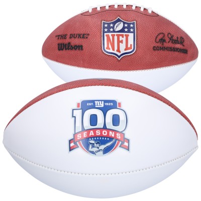 New York Giants Wilson 100th Season Logo White Panel Football