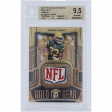 Aaron Jones Green Bay Packers 2022 Panini Gold Standard NFL Shield Relic #GG-AJO #1/1 BGS Authenticated 9.5 Card - 9.5,9,9.5,9.5 Subgrades