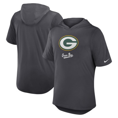 Толстовка Футболка Green Bay Packers Nike Anthracite Tri-Blend Performance