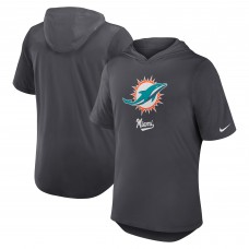 Толстовка Футболка Miami Dolphins Nike Anthracite Tri-Blend Performance