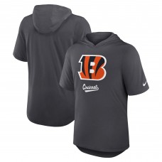 Cincinnati Bengals Nike Anthracite Tri-Blend Performance Hoodie T-Shirt