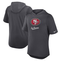 San Francisco 49ers Nike Anthracite Tri-Blend Performance Hoodie T-Shirt