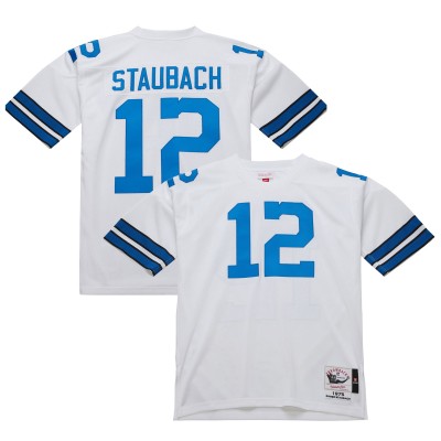 Джерси Dallas Cowboys 1975 Roger Staubach Mitchell & Ness White Authentic Throwback Retired Player