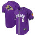 Джерси Baltimore Ravens Lamar Jackson Pro Standard Purple Mesh Button-Up Baseball Джерси Baltimore Ravens Lamar Jackson Pro Standard Purple Mesh Button-Up Baseball