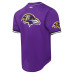 Джерси Baltimore Ravens Lamar Jackson Pro Standard Purple Mesh Button-Up Baseball