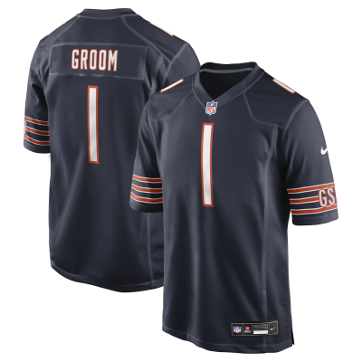 Джерси Chicago Bears Number 1 Groom Nike Navy Game