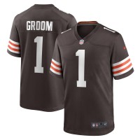 Cleveland Browns Number 1 Groom Nike Brown Game Jersey