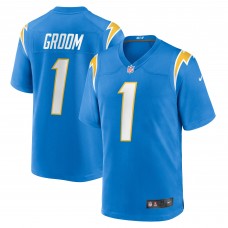 Игровая джерси Number 1 Groom Los Angeles Chargers Nike Game - Powder Blue